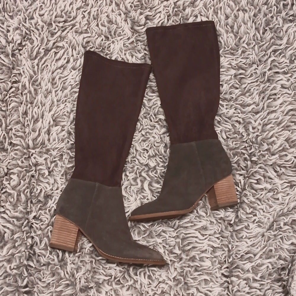 Vintage Blondo block heelWomens leather boots Waterproof.Stretch,High quality